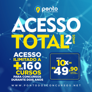 ACESSO TOTAL 2.0 + HOME CLASS (aulas ao vivo) 02 ANOS DE ACESSO ILIMITADO –  APENAS 10x R$49,90 SEM JUROS + 5 MIL QUESTÕES COM GABARITO + SIMULADOS +  PLANEJAMENTO DE ESTUDOS